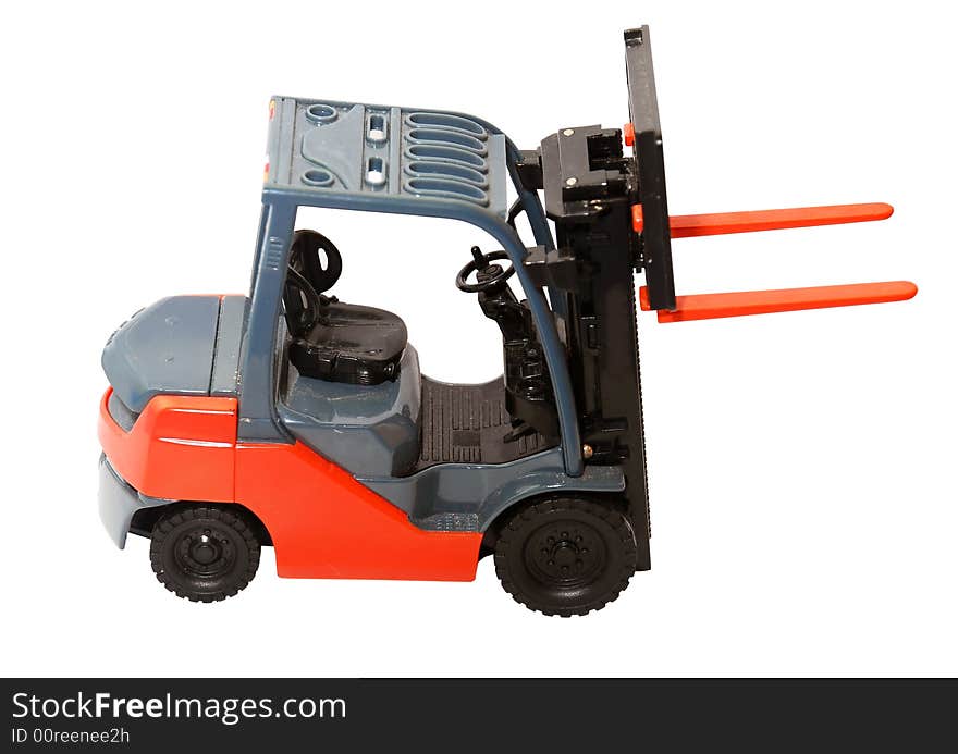 Toy Forklift on the white background