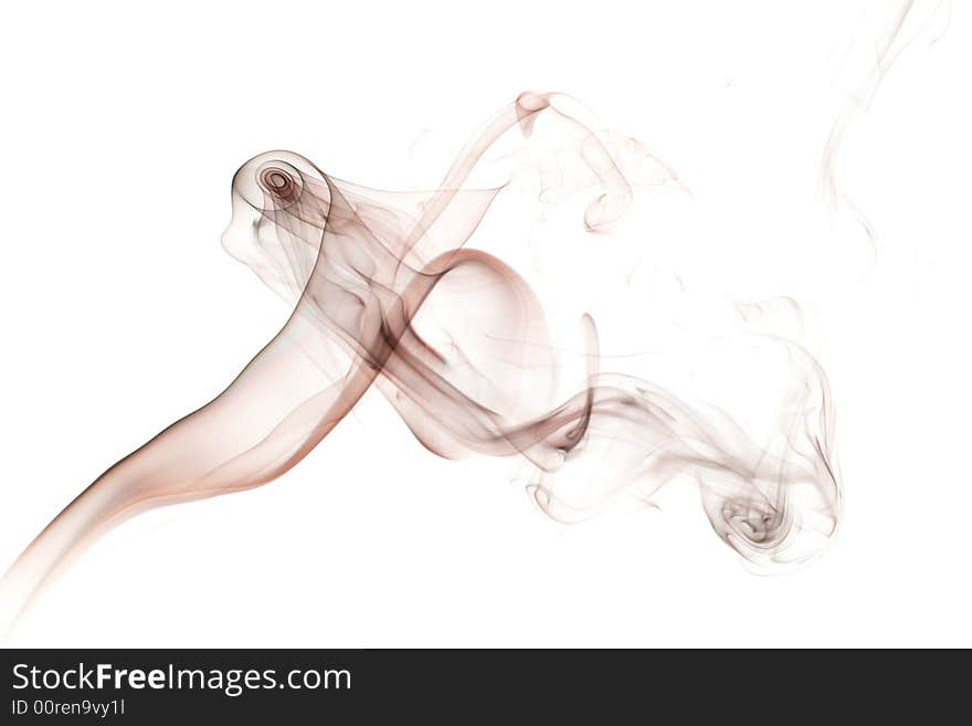 Colorful smoke on white background