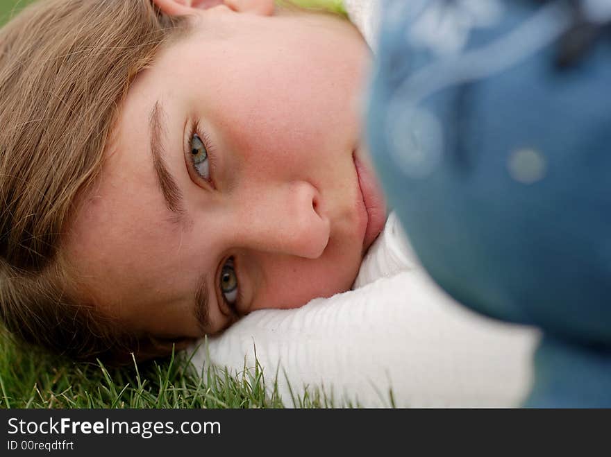 Young and happy girl is enjoying herself outdoors. Young and happy girl is enjoying herself outdoors