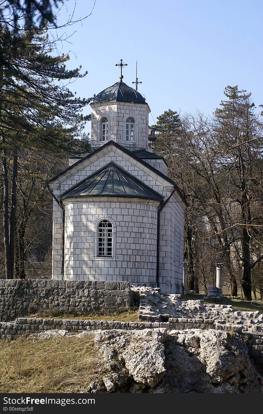 Small Orthodox Church With A Cupola