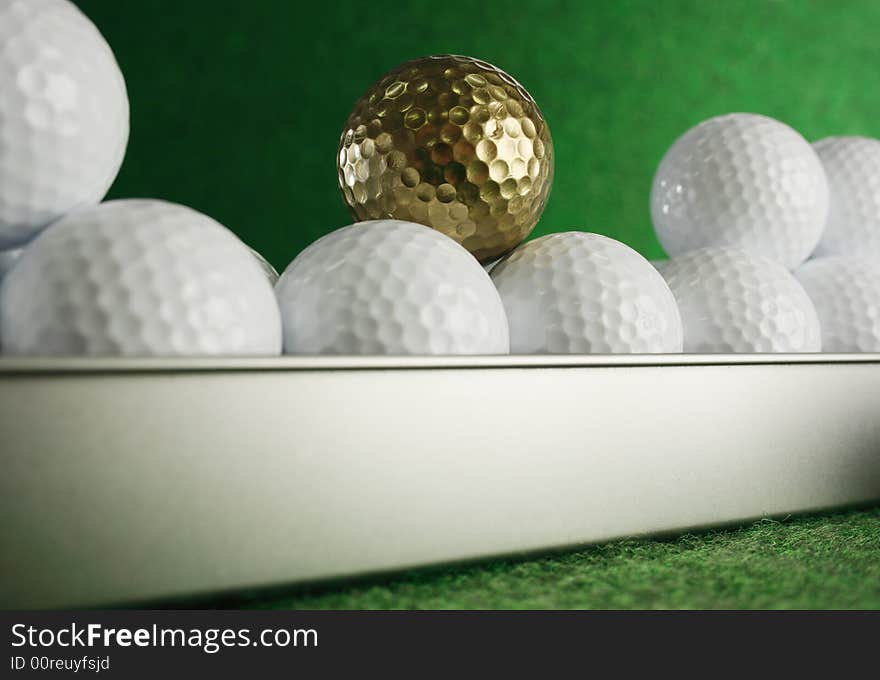 Golden golfball for the really great shots. Golden golfball for the really great shots