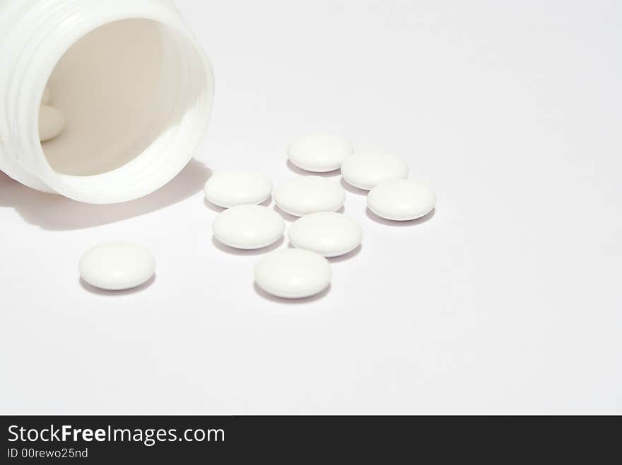 Tablets on the white isolated background. Tablets on the white isolated background