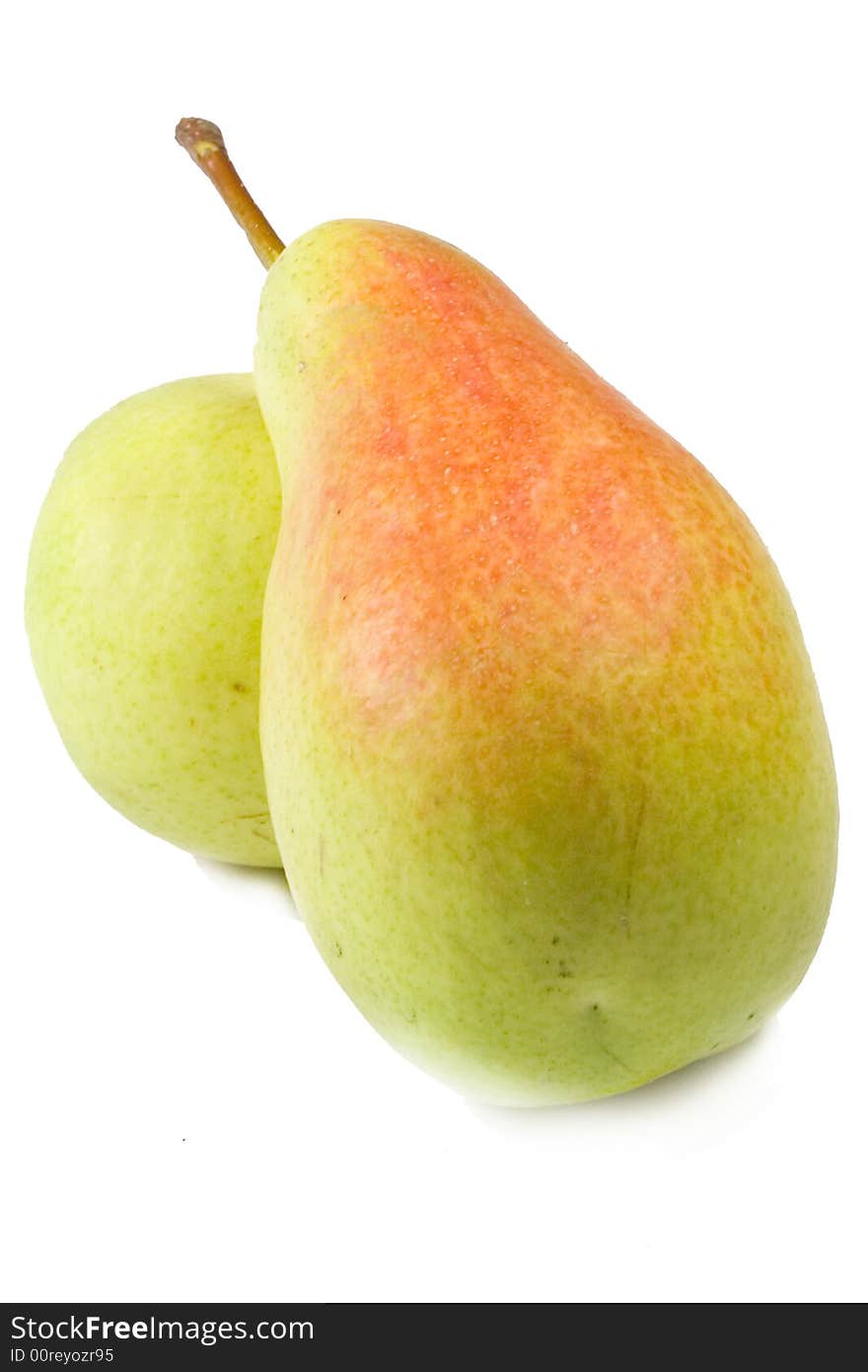 Two fresh pears on isolated background