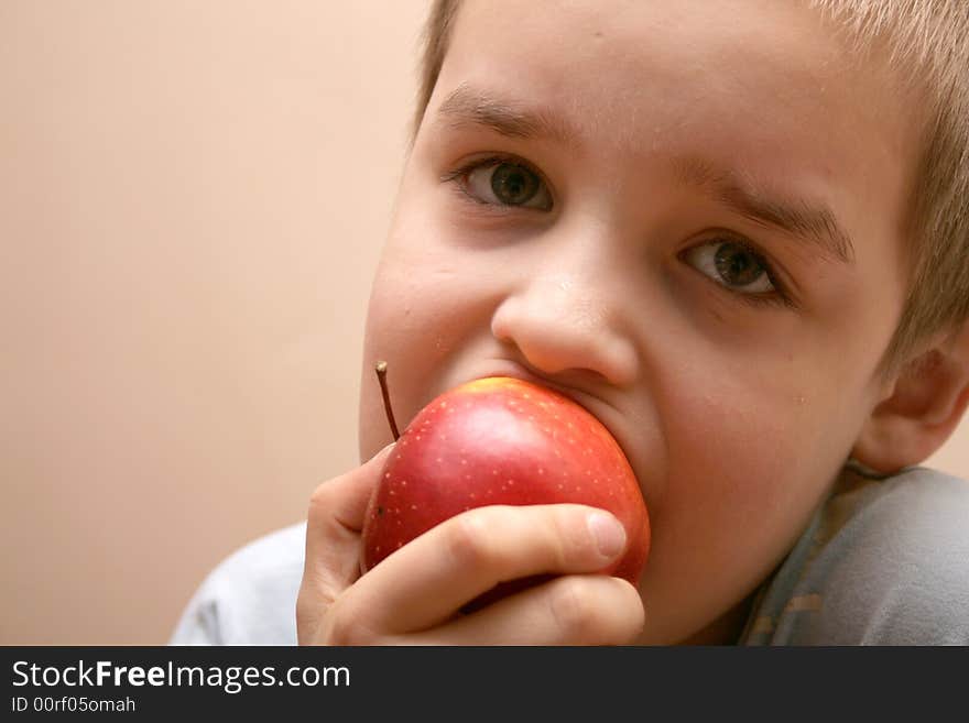 Boy with apple