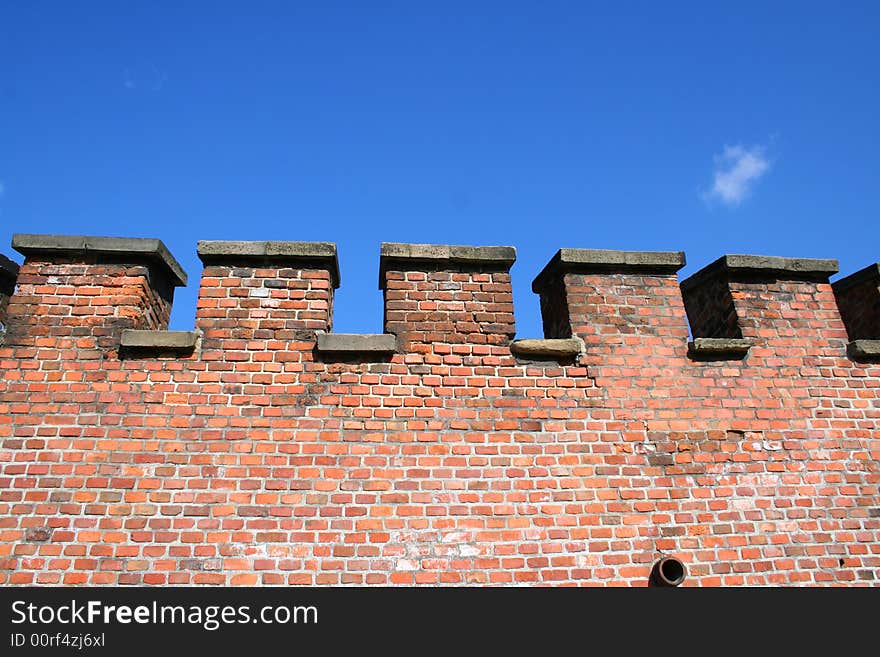 The Fortress Wall from the bricks. Background, texture