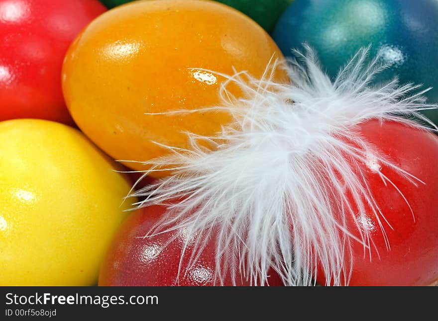 Multi colored easter eggs background