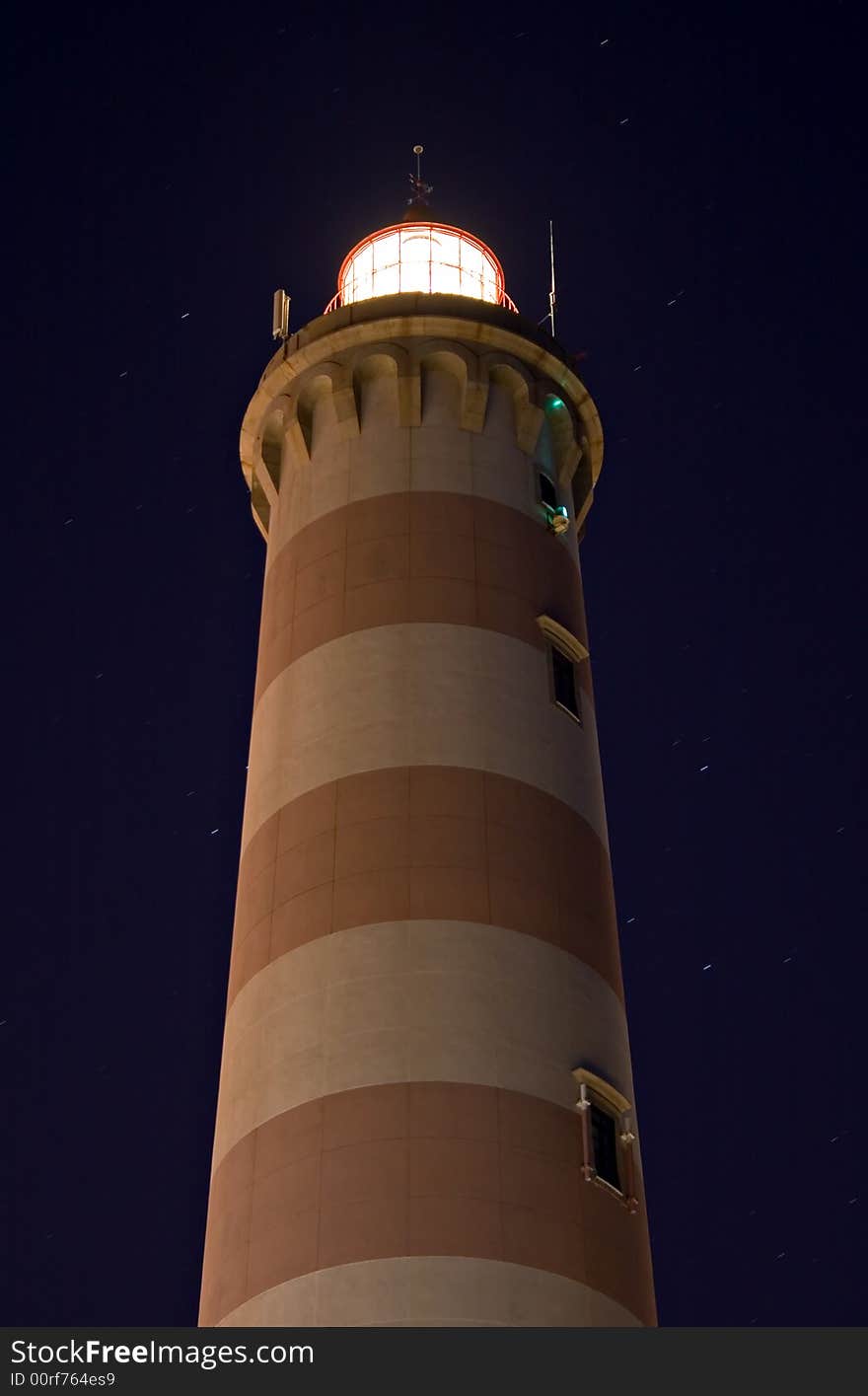 Lighthouse in Aveiro in Portugal - Barra beach at night