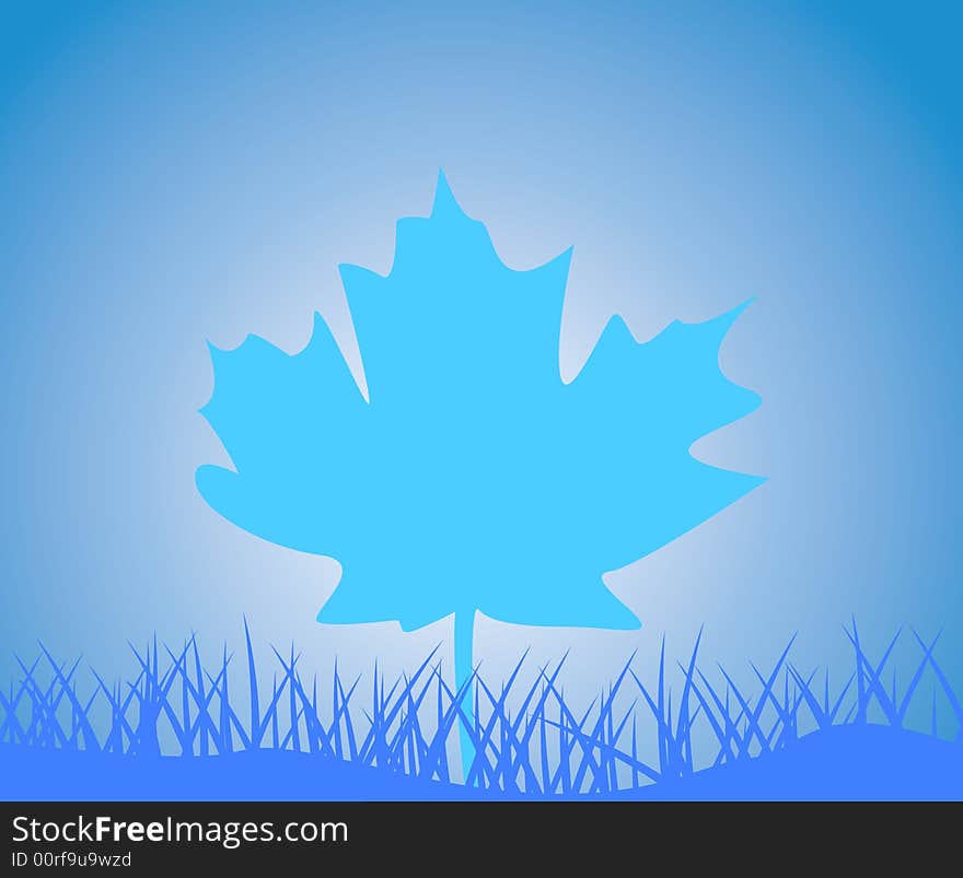 Background with leaf, vector illustration