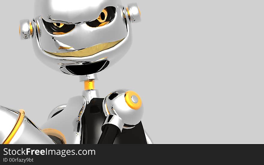 A silly robot portrait close up. A silly robot portrait close up