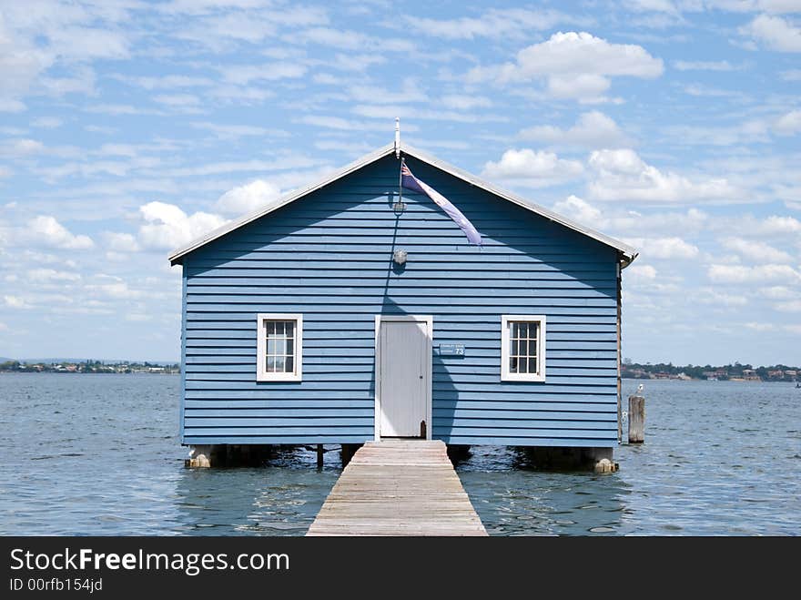 The boatshed, situated in Matilda Bay, is thought to have been originally constructed in the early 1930s. The boatshed, situated in Matilda Bay, is thought to have been originally constructed in the early 1930s.