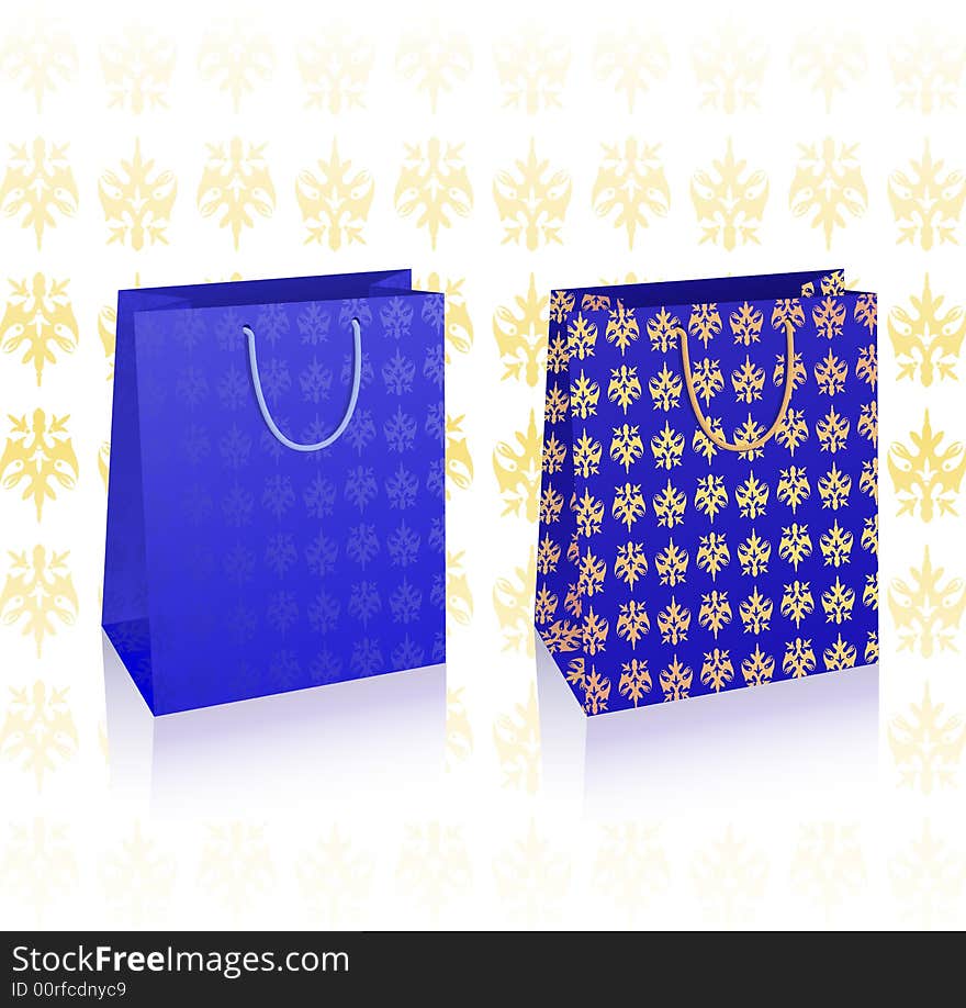 2 vector royal blue bags