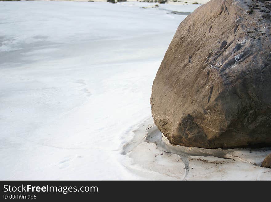 Big stone in the ice