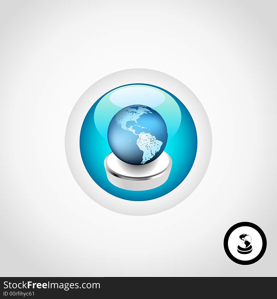 Global Button with a black and white icon version. Global Button with a black and white icon version.