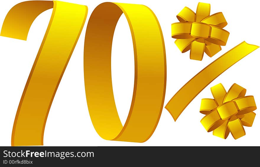 70 percent of discount intertwined of ribbon. 70 percent of discount intertwined of ribbon