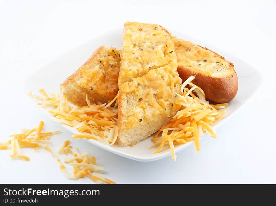 oven baked garlic bread in plate