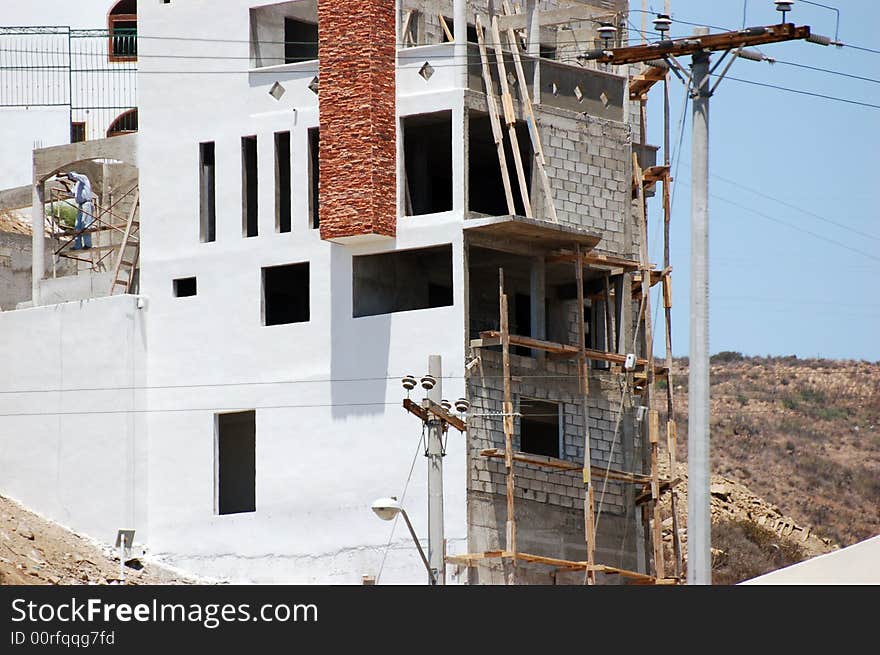 I watched this crew work on this home tucked into a mountain side in Mexico. It was the only home for miles. I watched this crew work on this home tucked into a mountain side in Mexico. It was the only home for miles.