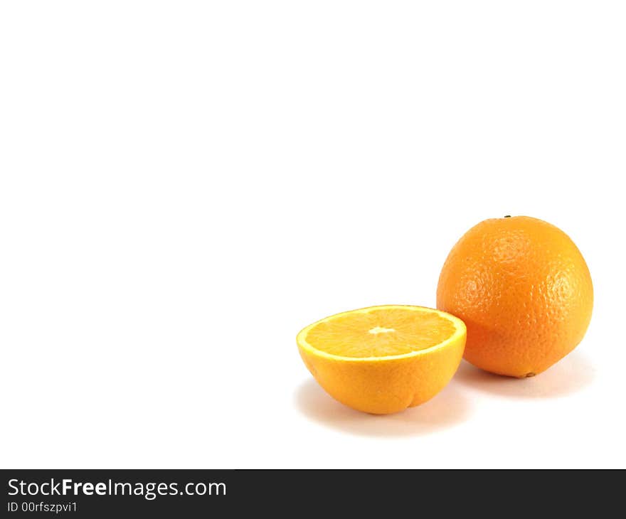 Oranges isolated on a white background