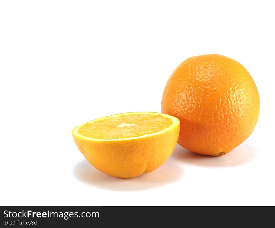 Oranges isolated on a white background