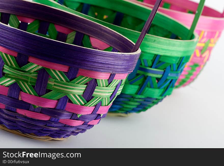 Easter egg basket on a white background. Easter egg basket on a white background