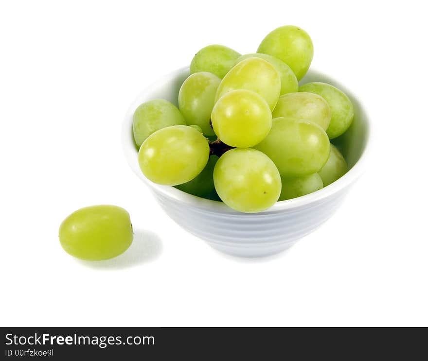 Green Grapes in a Small Bowl