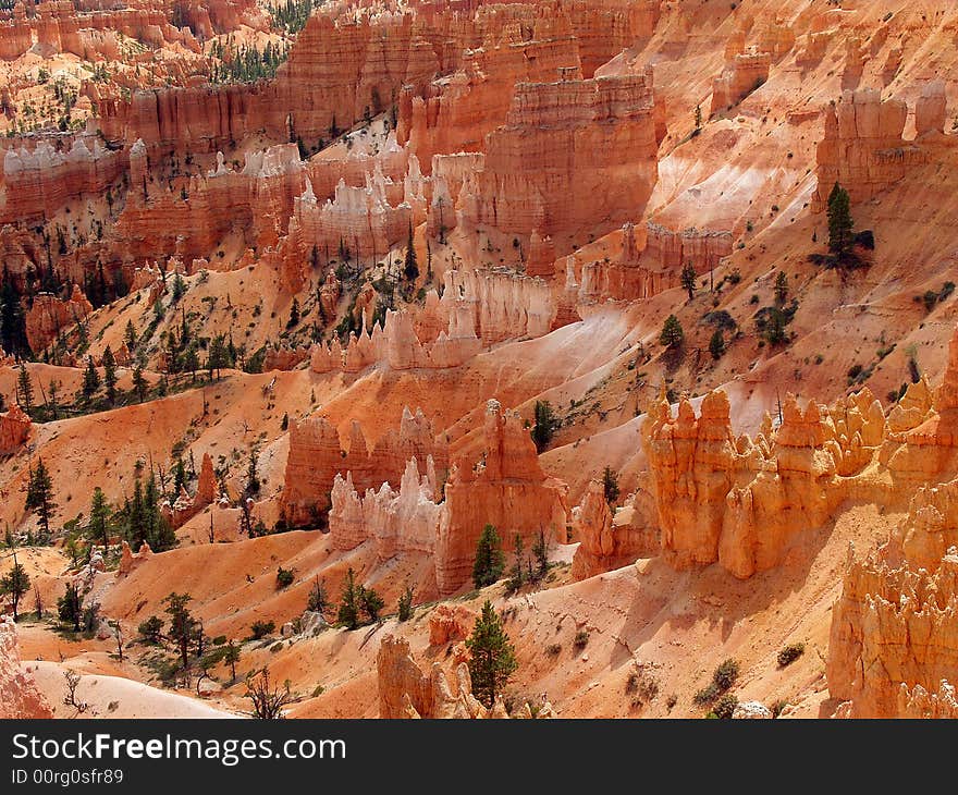 Formations in Bryce canyon national park, Utah.