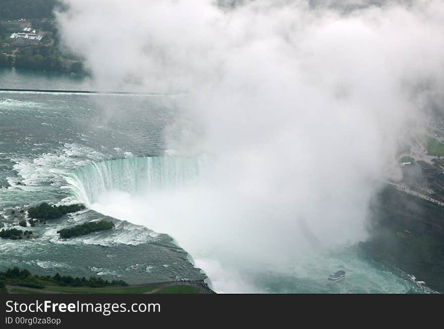 This is the Niagara falls from a helicopter. This is the Niagara falls from a helicopter.