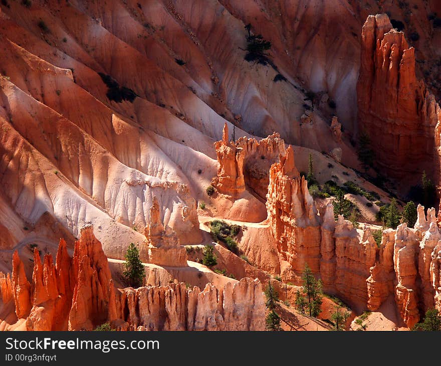 Formations in Bryce canyon national park, Utah.