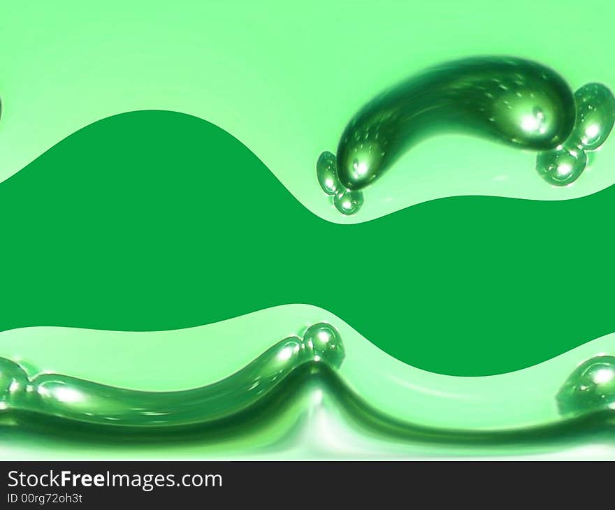 Green decorative background with bubbles