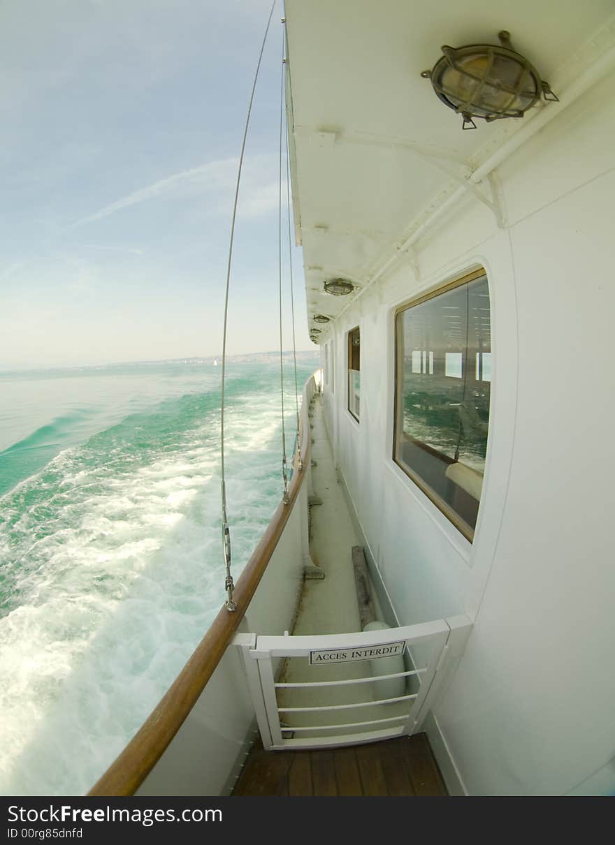 Gangway araound a historic vapour boat. Gangway araound a historic vapour boat