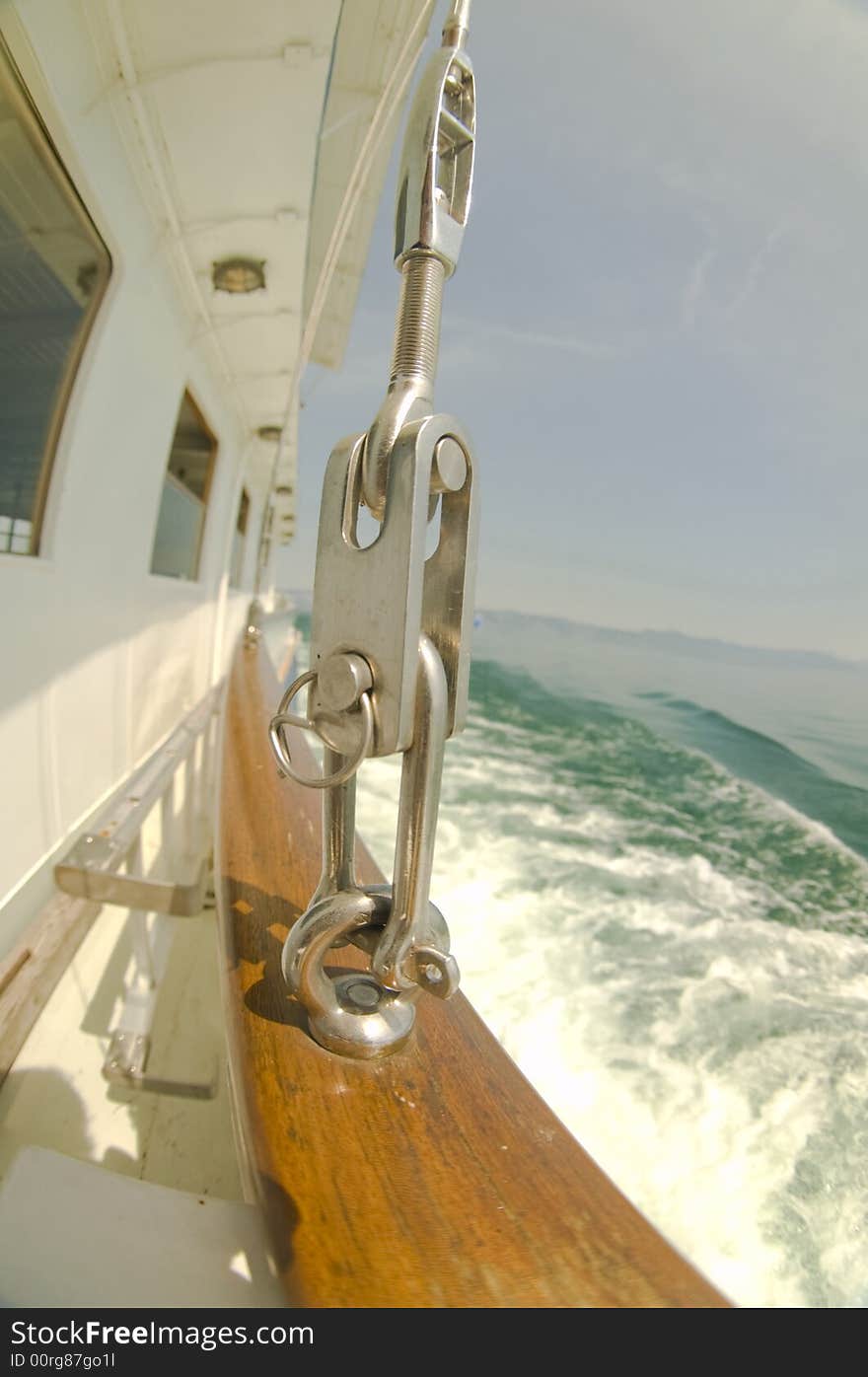 Gangway araound a historic vapour boat. Gangway araound a historic vapour boat