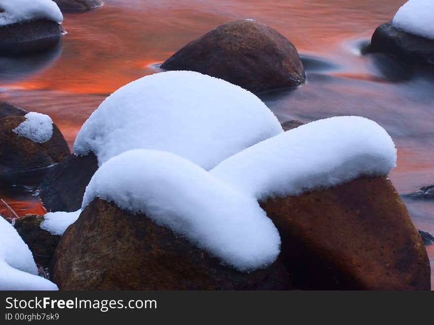 Frozen mounts of snow