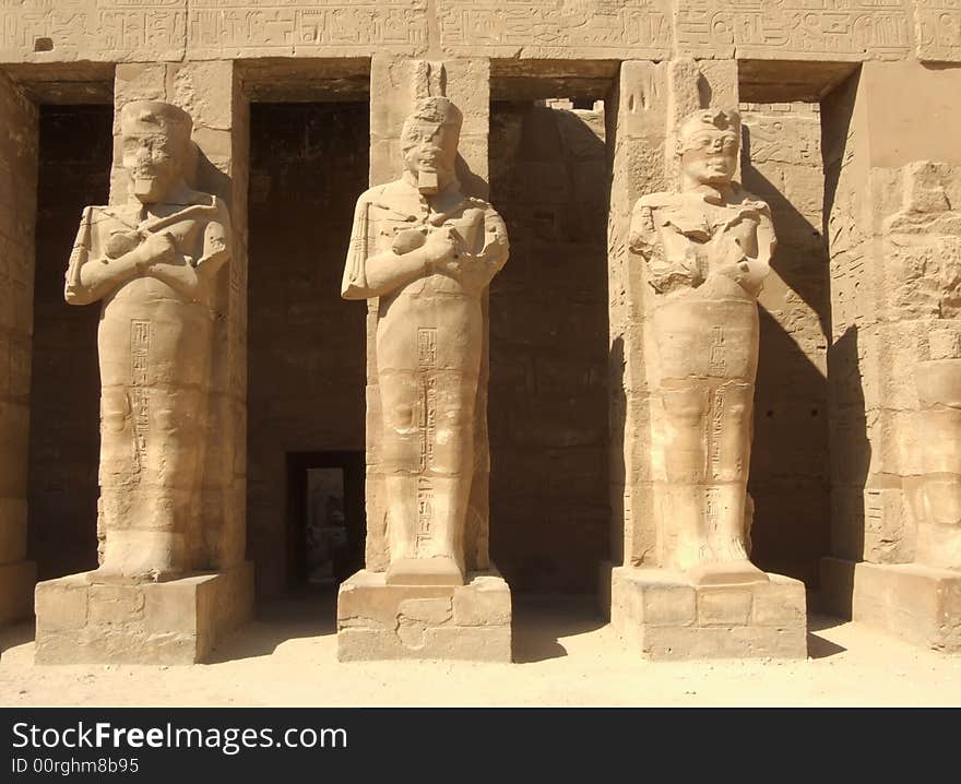 Statue Of Rams Guarding Included In Karnak Temple