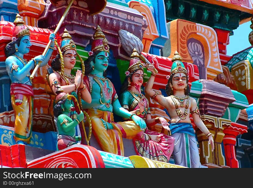 This is the statue of Rama and Sita in the Ramaswami temple in Kumbakonam. This is the statue of Rama and Sita in the Ramaswami temple in Kumbakonam.