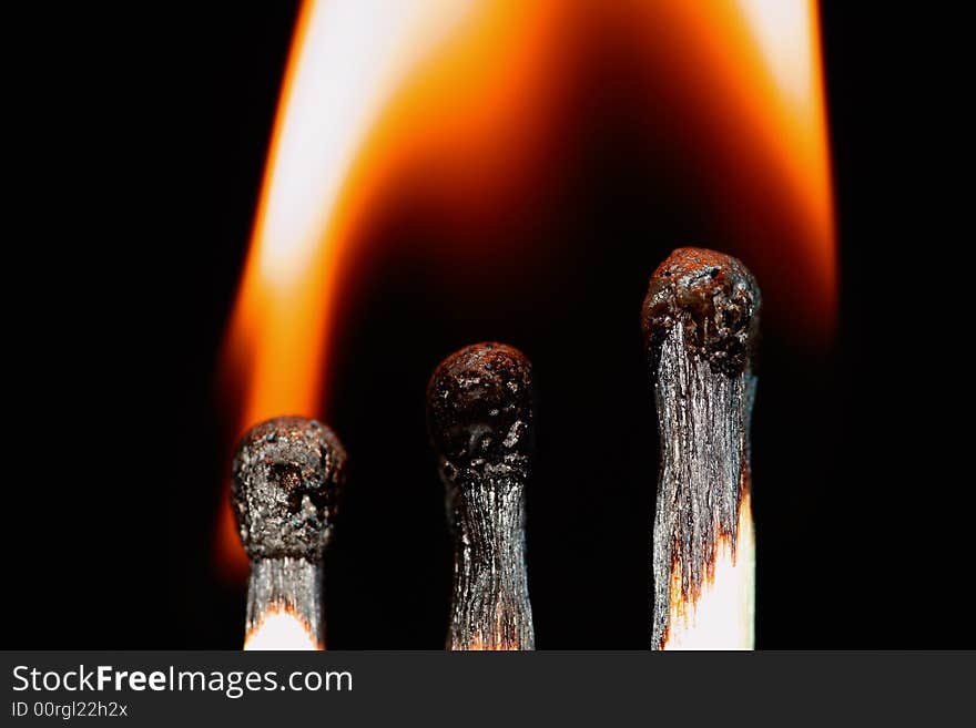 Match with smoke isolated