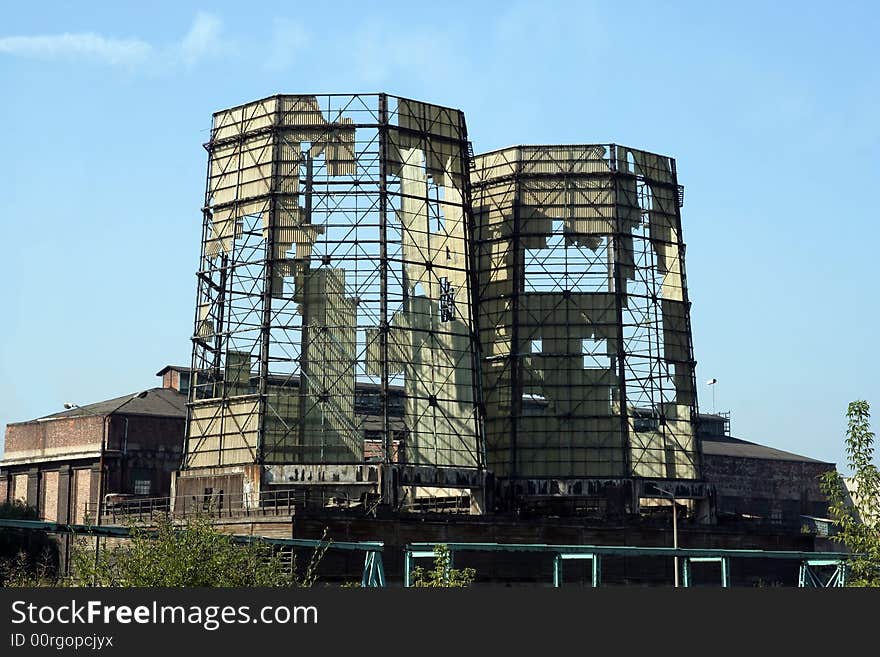 Destroyed cooling towers