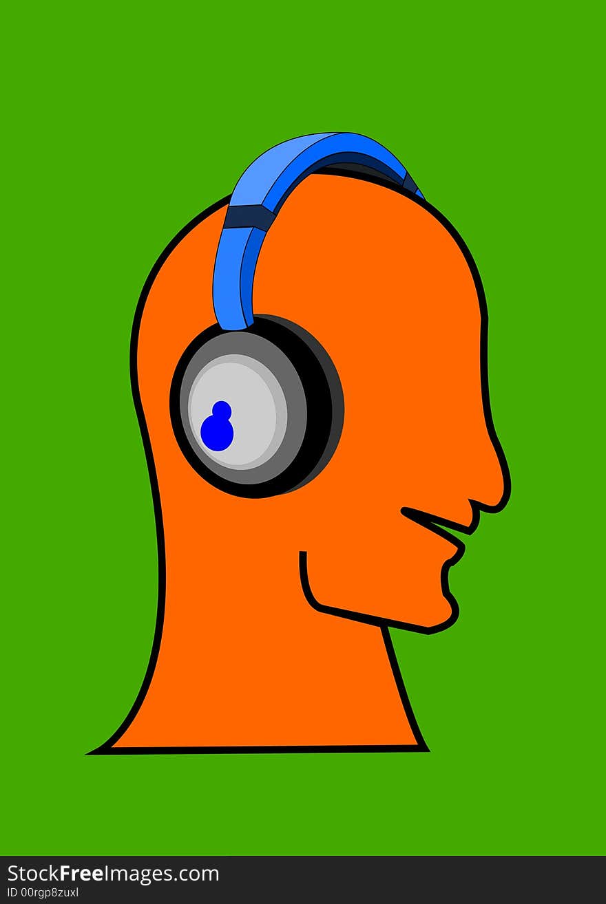 Man listening to music. Vector based (eps). Man listening to music. Vector based (eps)