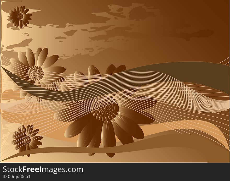 Decorative abstract with flowers and sky. Decorative abstract with flowers and sky