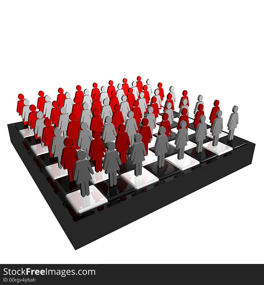 Presentation chess Woman white red. Presentation chess Woman white red