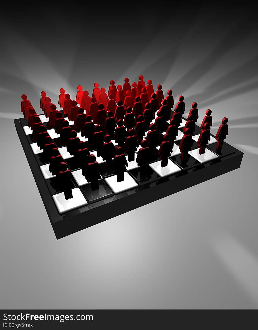 Presentation chess Woman white red. Presentation chess Woman white red