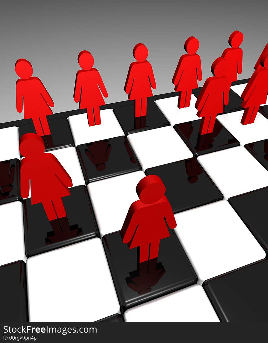 Chessboard Men And Woman