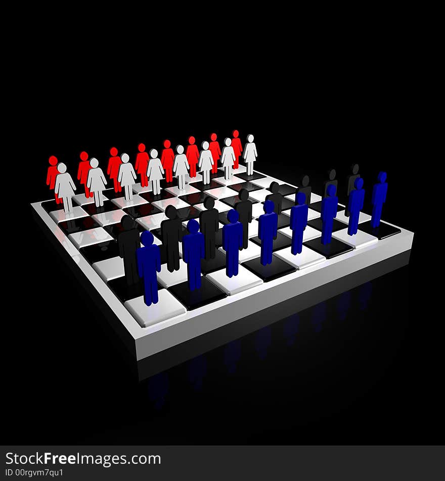 3D Form and Object, chessboard. 3D Form and Object, chessboard