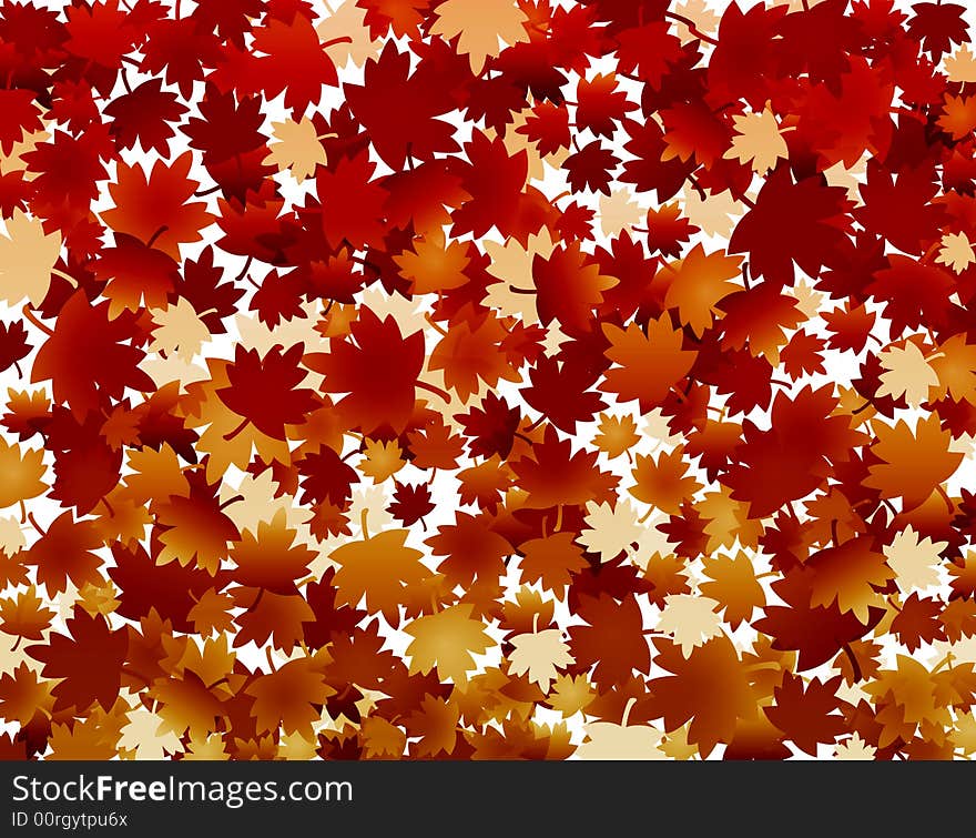 Autumn fall background with red leaves