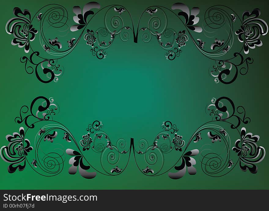 Abstract decoration on green background. Abstract decoration on green background