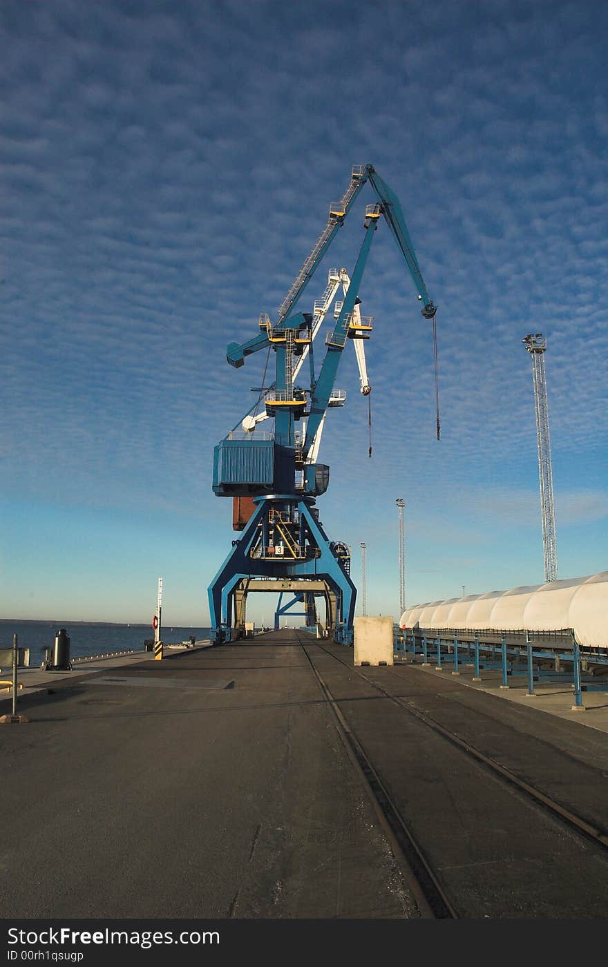 Two cranes at coal terminal