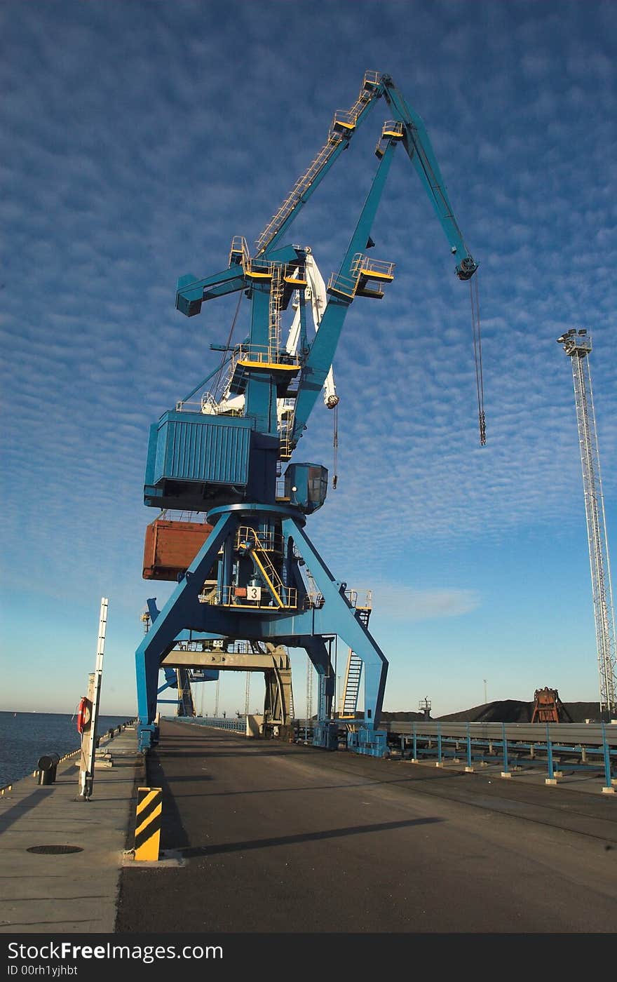 Two cranes at coal terminal