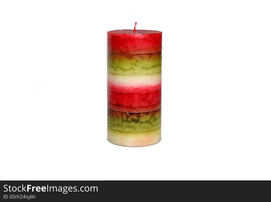 Holiday candle isolated on white background