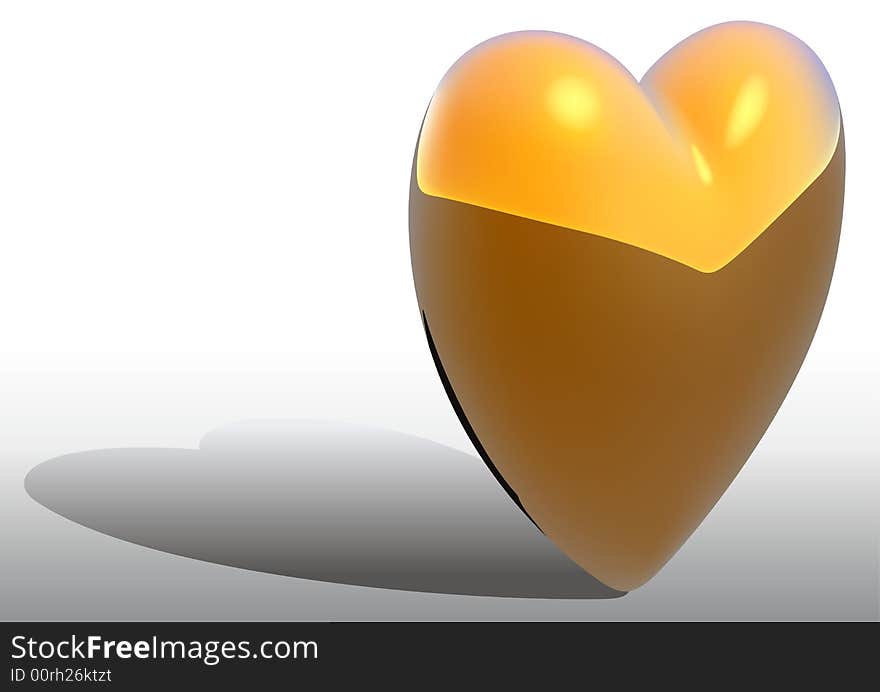 Gold Heart - Highly detailed illustration as vector image