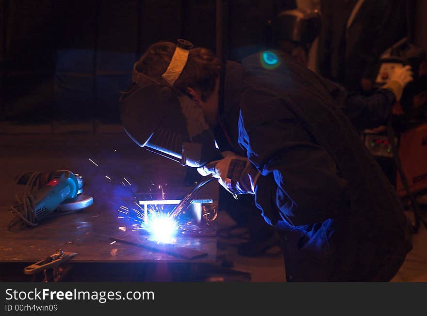 Welder at work