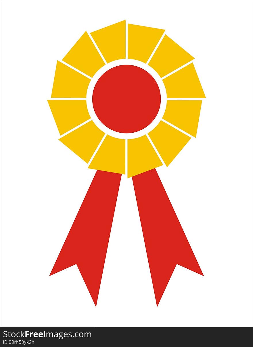 Award Ribbon Badge [Yellow+Red