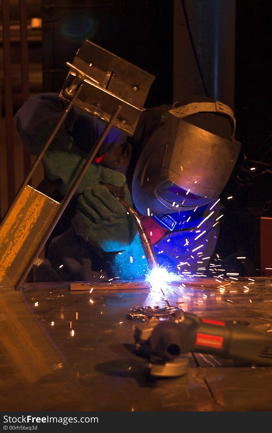 Welder at work